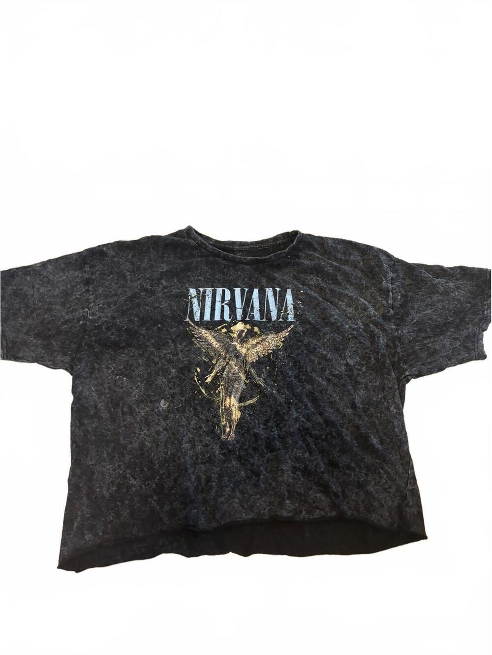 Nirvana In Utero Angel Acid Wash Graphic T-Shirt XL